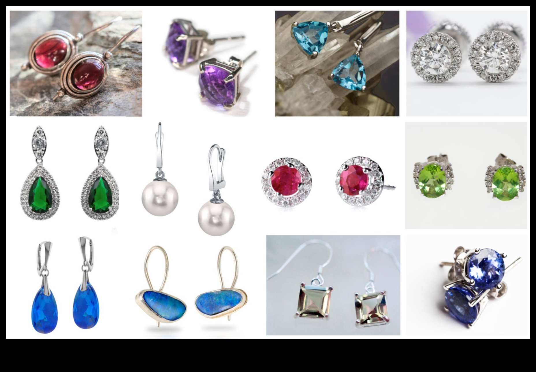 Harmonija dārgakmeņos: sazinieties ar skaistumu, izmantojot mūsu dārgakmeņiem rotātos auskarus