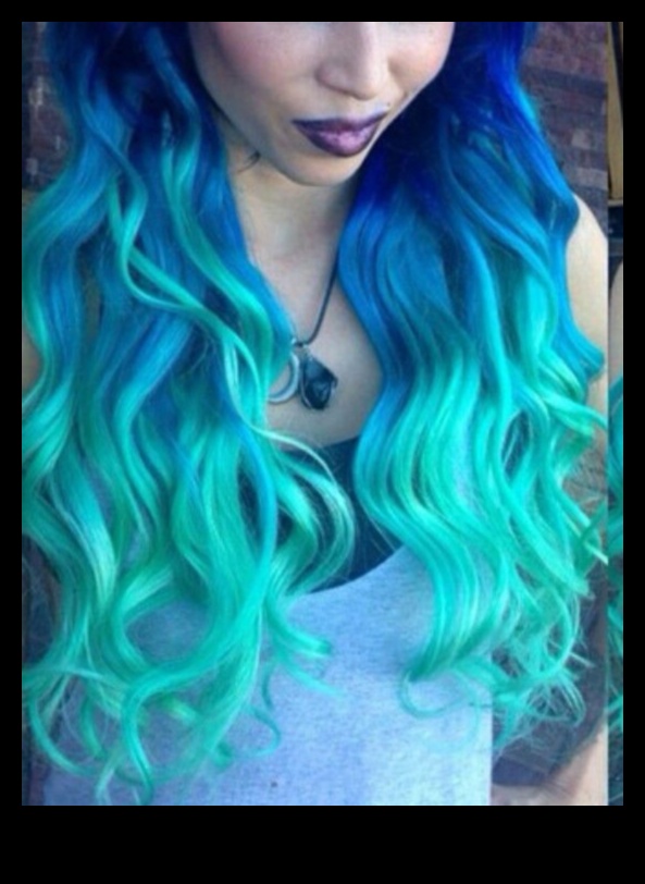 Elektriskais zils un zaļš: futūristiskas matu krāsas idejas