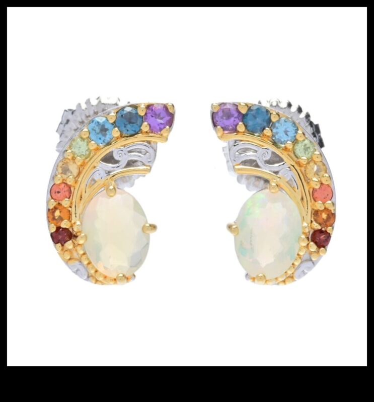 Harmonija dārgakmeņos: sazinieties ar skaistumu, izmantojot mūsu dārgakmeņiem rotātos auskarus